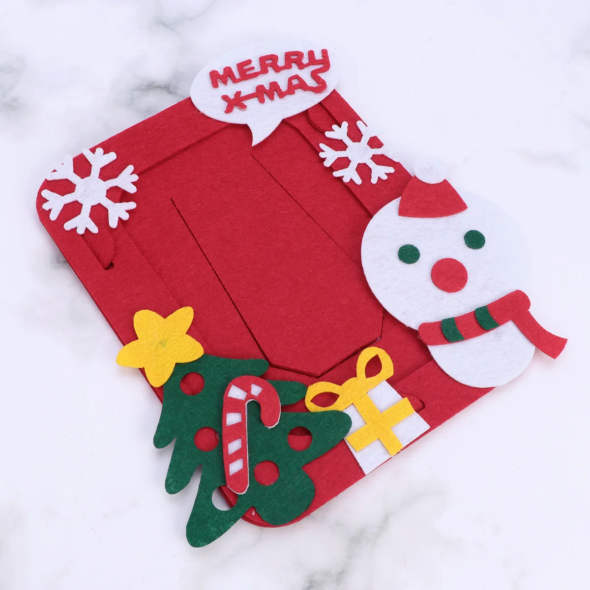 

BeautifulSIC Kids Christmas Photo Frame Craft Snowman Hanging Decor Kraft Paper Handmade Picture Ornament