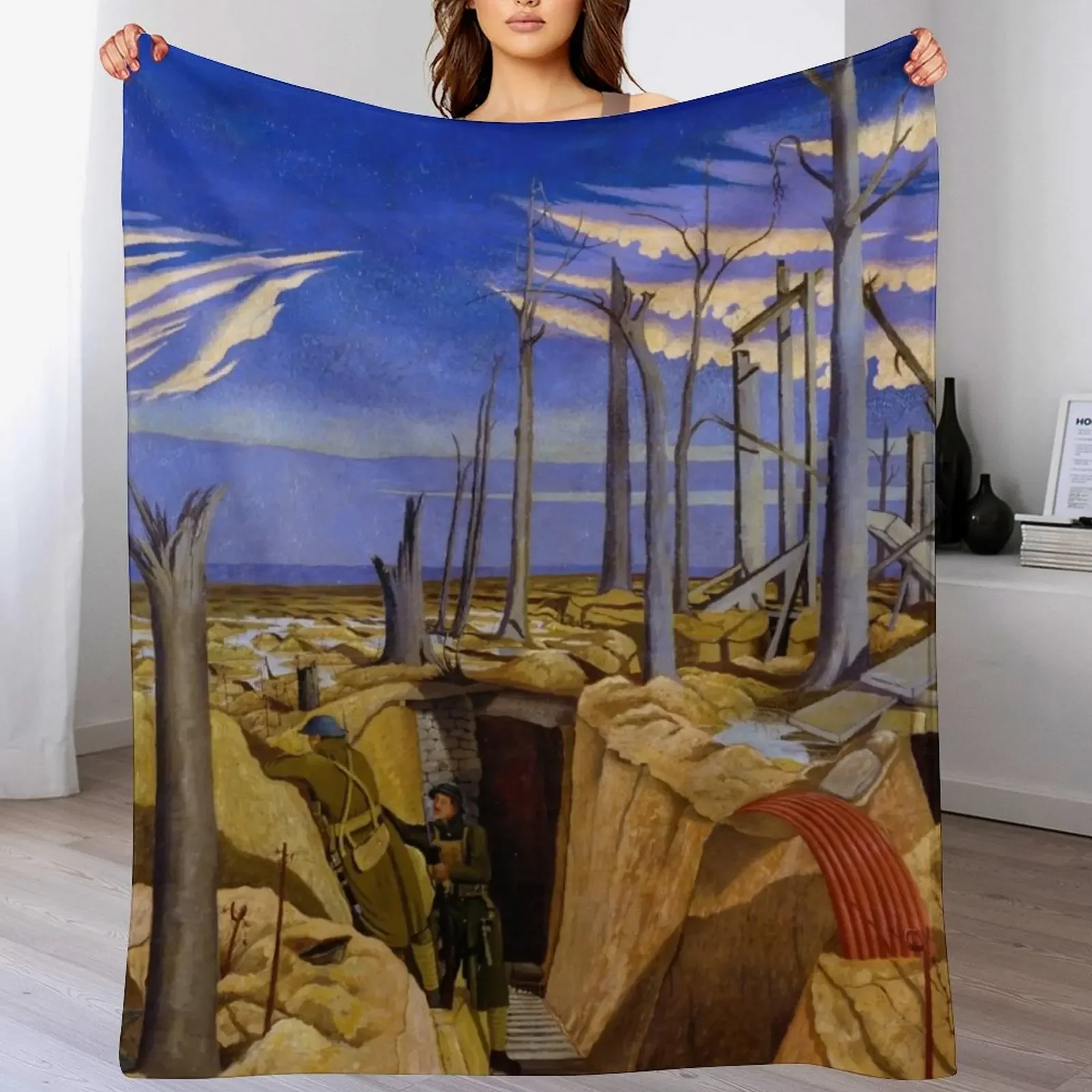 

Oppy Wood by John Nash (1917) Throw Blanket Tourist cosplay anime Summer Softest Blankets