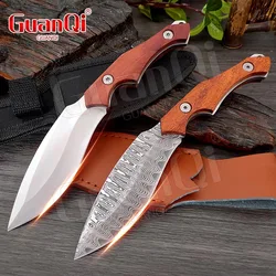 Fixed Blade Pocket Knife Damascus Steel Boning Knife Butcher Knife Forged Handmade Cooking Tool Chef Fruit Knife