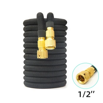 High-pressure telescopic water pipe garden irrigation hose, high elasticity and automatic with 3x telescopic car wash water pipe