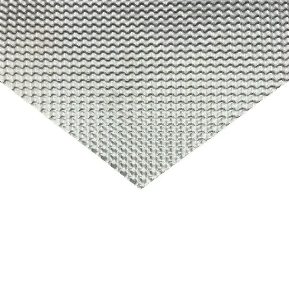 Embossed Aluminum Heat Shield Heat Shield Firewal Floor Pan Fuel Tank Silver Turbo Manifold 300X 500mm Exhausts Electrical image 5