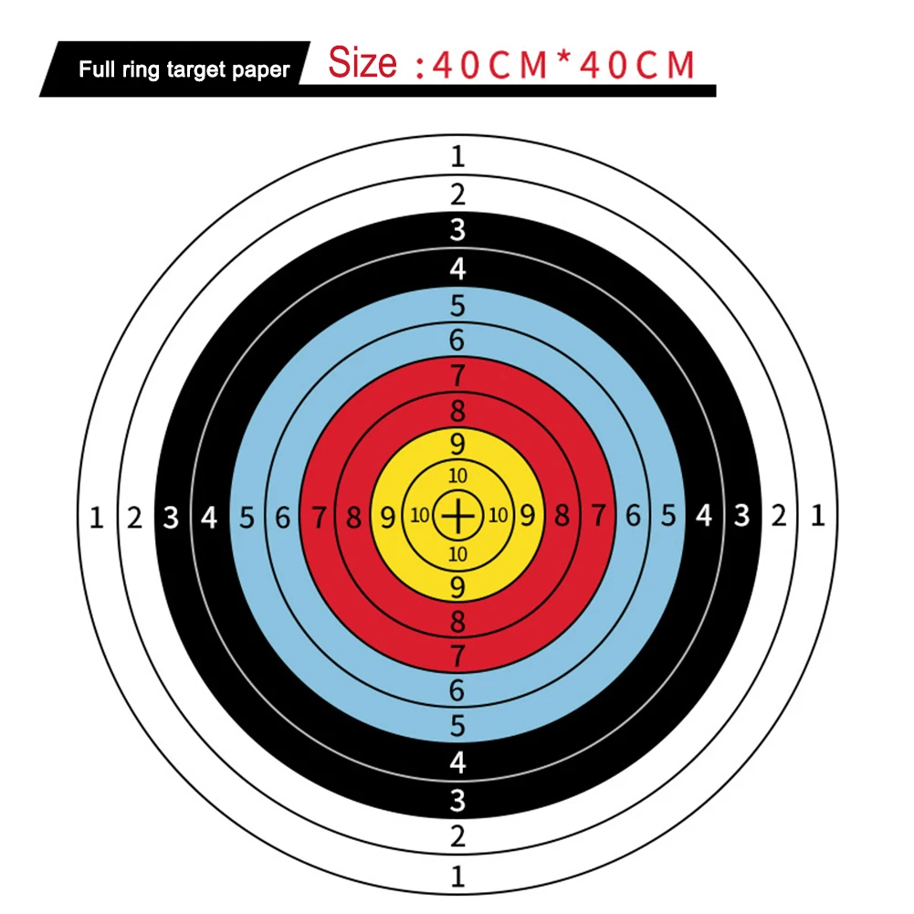 Cibles de tir à l\'arc en papier, 40x40cm, 10/50 pièces, accessoires de chasse