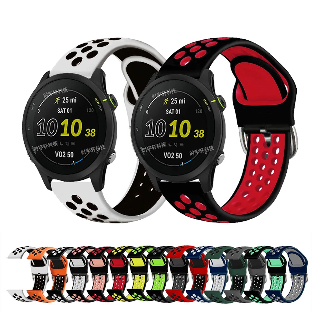 Watch Strap 22mm 20mm Silicone Bracelet For Garmin Forerunner 255 55 245/Venu 2 Plus SQ/Vivoactive 4 3 Sport Replace Watchband