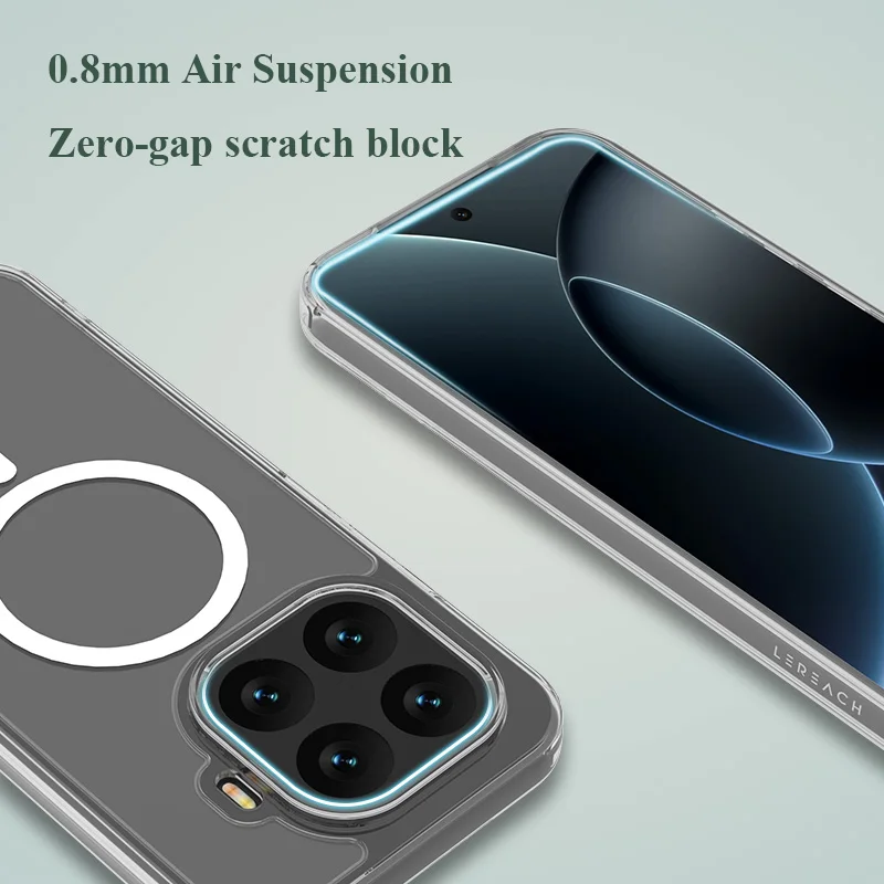 حافظة هاتف مغناطيسية شفافة عالية الدقة لهاتف Xiaomi 15T Pro/Mi 15T زوايا وسادة هوائية مضادة للخدش مضادة للخدش من البولي يوريثان الحراري + PC حافظة صلبة شفافة #2