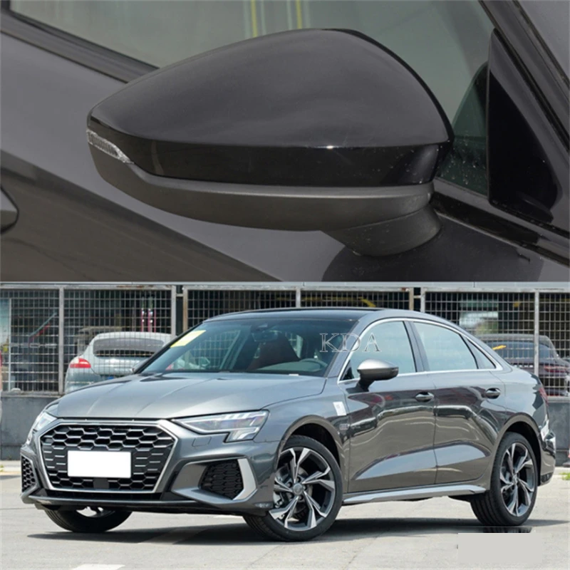 

2pcs Black Chrome Silver Carbon Fiber Rear Mirror Cover Wing Mirror Shell Cap For AUDI A3 S3 RS3 2021 2022 8Y0857527 8Y0857528
