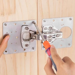 Hinge repair fixing plate, stainless steel plate cabinet hinge, kitchen cabinet lock door hinge repair replacement kit cabinets