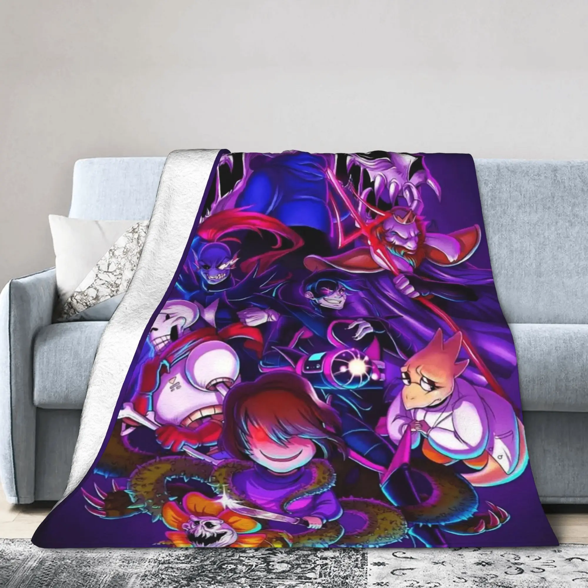 Undertales Sans Game Blanket Cover  Wool Throw Blankets Airplane Travel Portable Soft Warm Bedsprea,