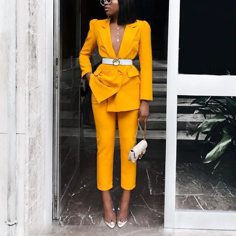 

aduation Ceremony Women's Two Piece Suit Long Sve Pure Color Commune of Rome Collection Straight Cut Profional Wear