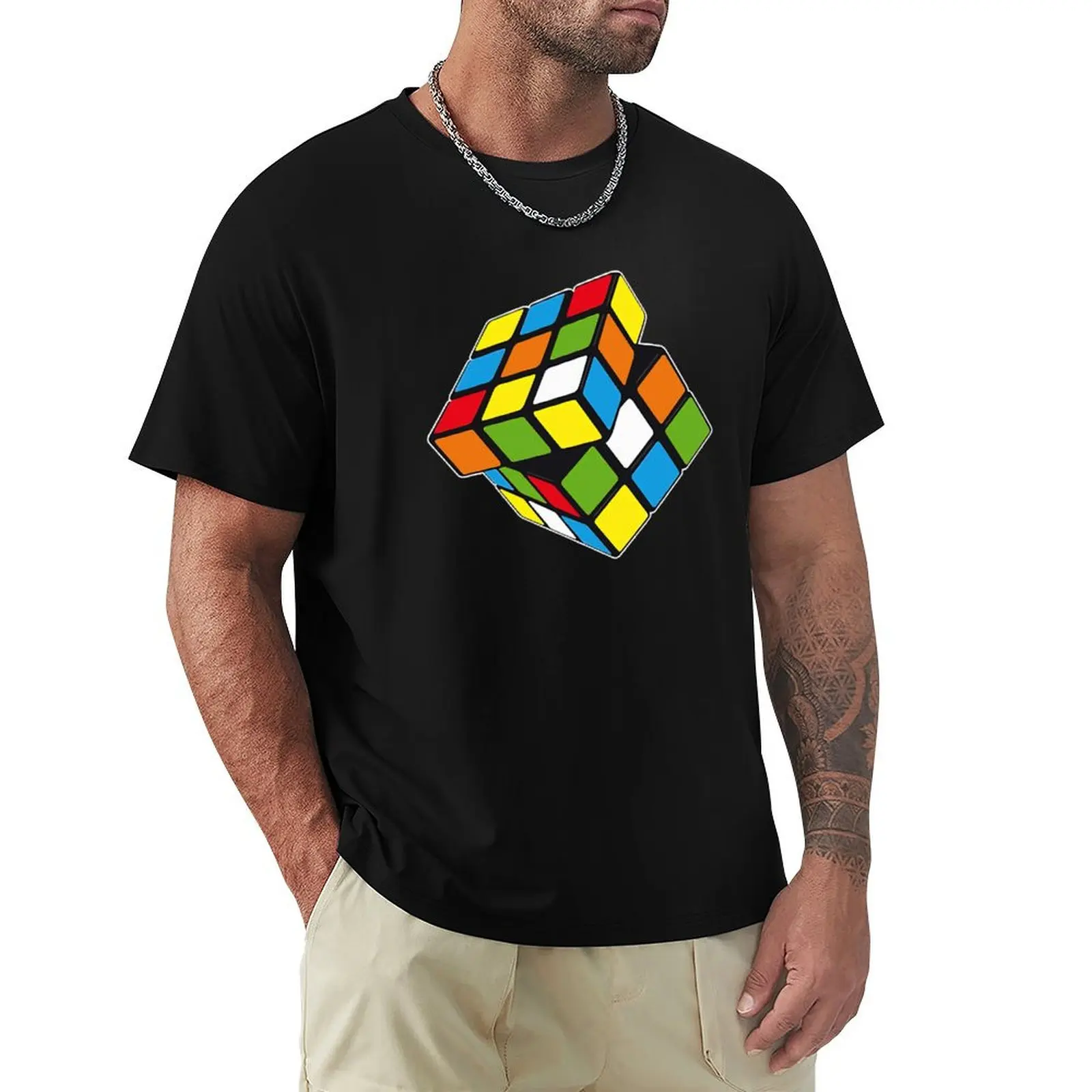 

Rubik's Cube T Shirt Harajuku Short Sleeve T-shirt 100% Cotton Graphics Tshirt Tops