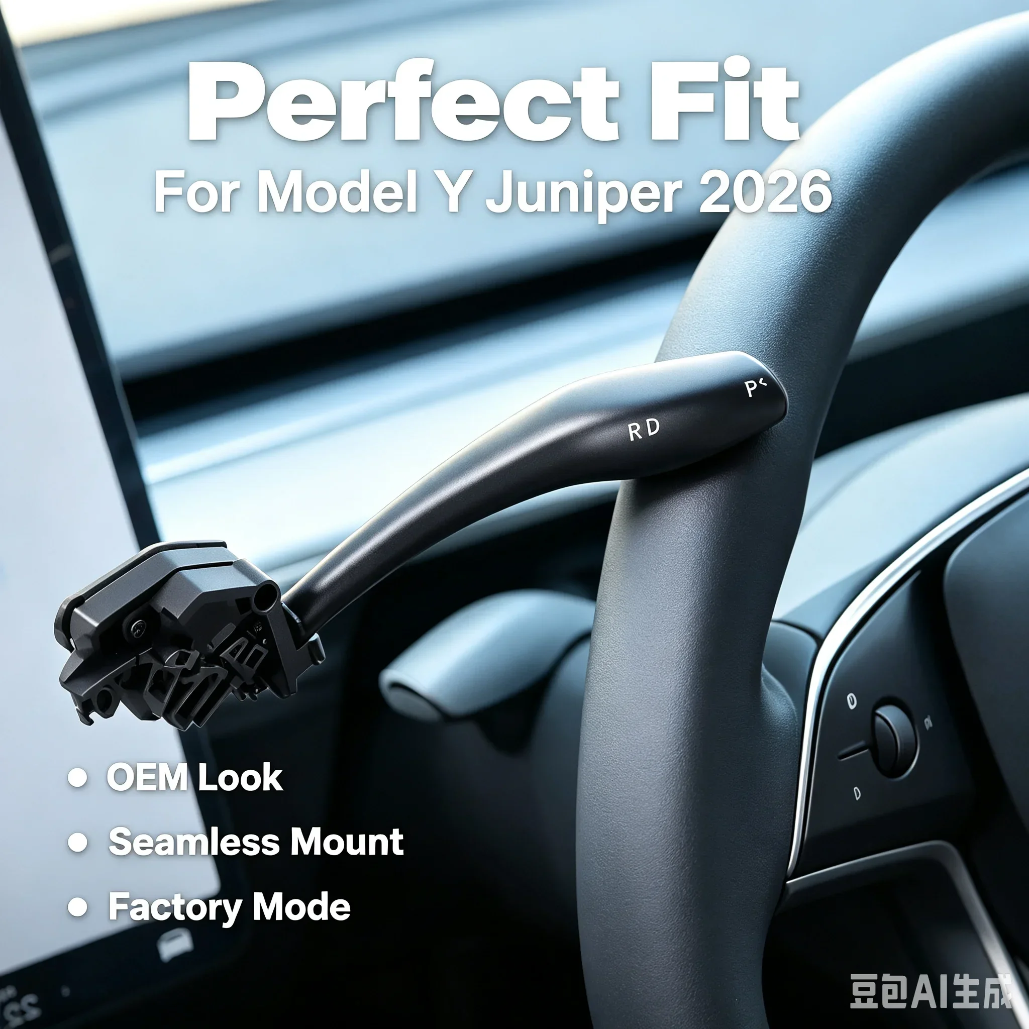 For Model Y Juniper EV Components Shift Lever 2026 with Paddle Shifters Column Shifter for Tesla Adapted