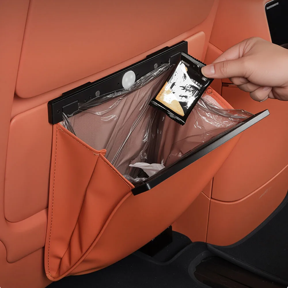 

Car Leather Garbage Bag Car Modification Accessories For Lynk & Co 900 2025 2026 Magnetic Concealed Garbage Bag
