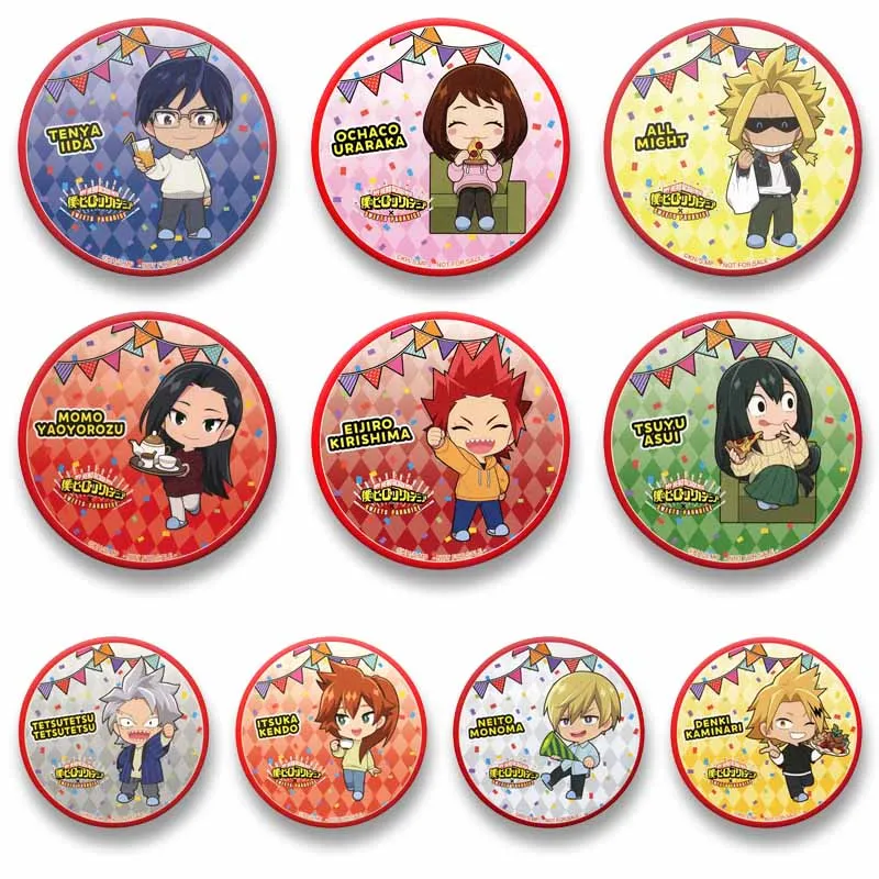 Cartoon Figure Izuku Ochaco Enamel Pins Cute Anime Character Collectible Badges Katsuki Shoto Brooch Jewelry for Backpacks Hat