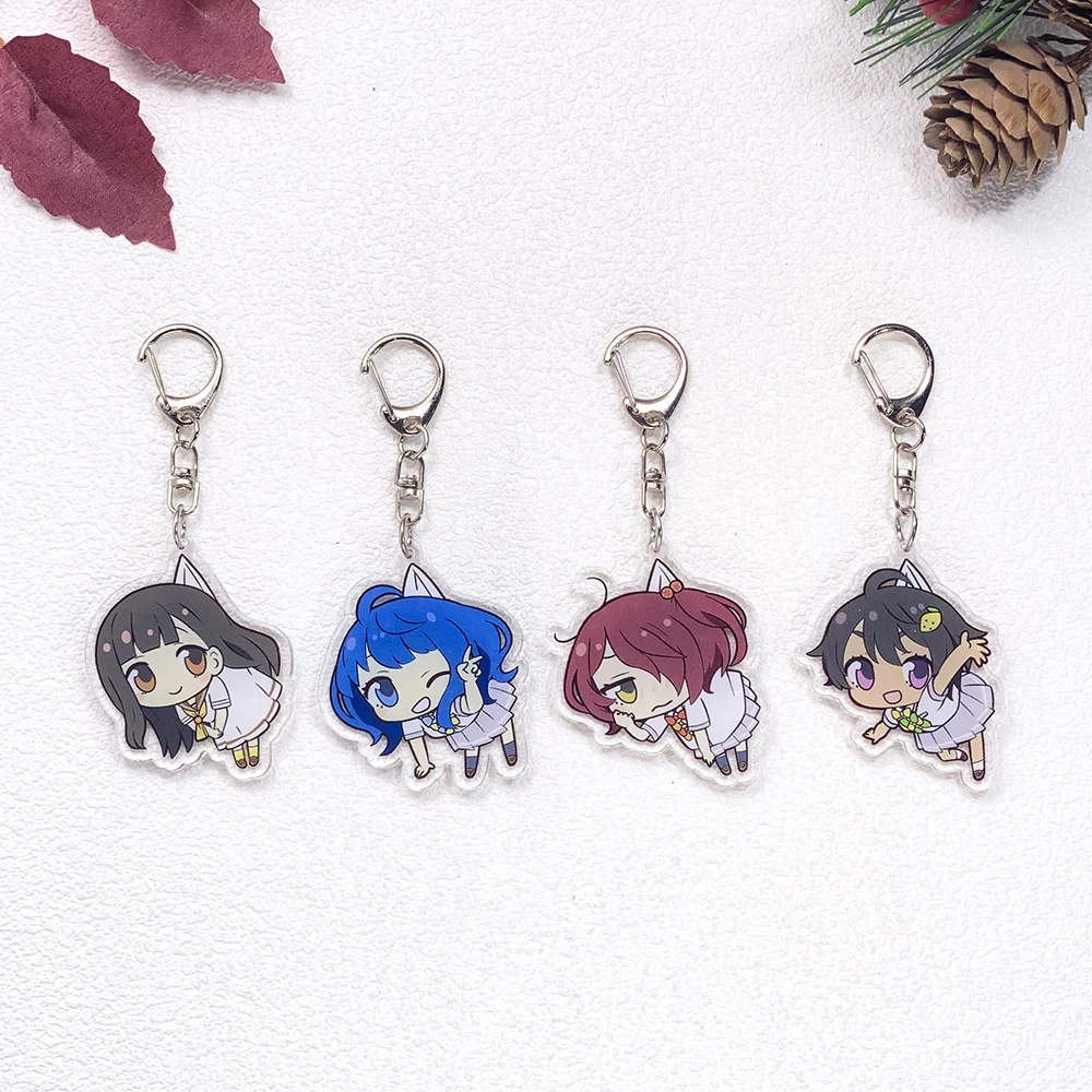 4Pcs Anime Makeine: Too Many Losing Heroines Keychain Accessories Acrylic Charms Pendant For Bag Key Holder Backpack Decoration