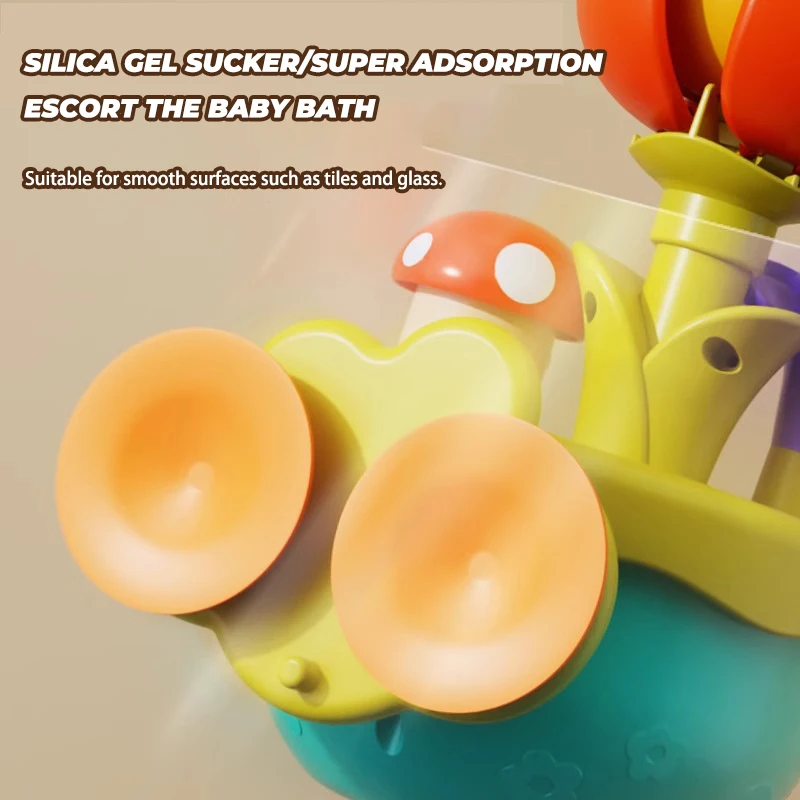 Zabawka do kąpieli dla niemowląt, kwitnąca pod prysznicem, głowica prysznicowa z efektem podnoszenia i opadania, letnia zabawa w łazience dla dzieci, zabawki do kąpieli z rozpylaniem wody.