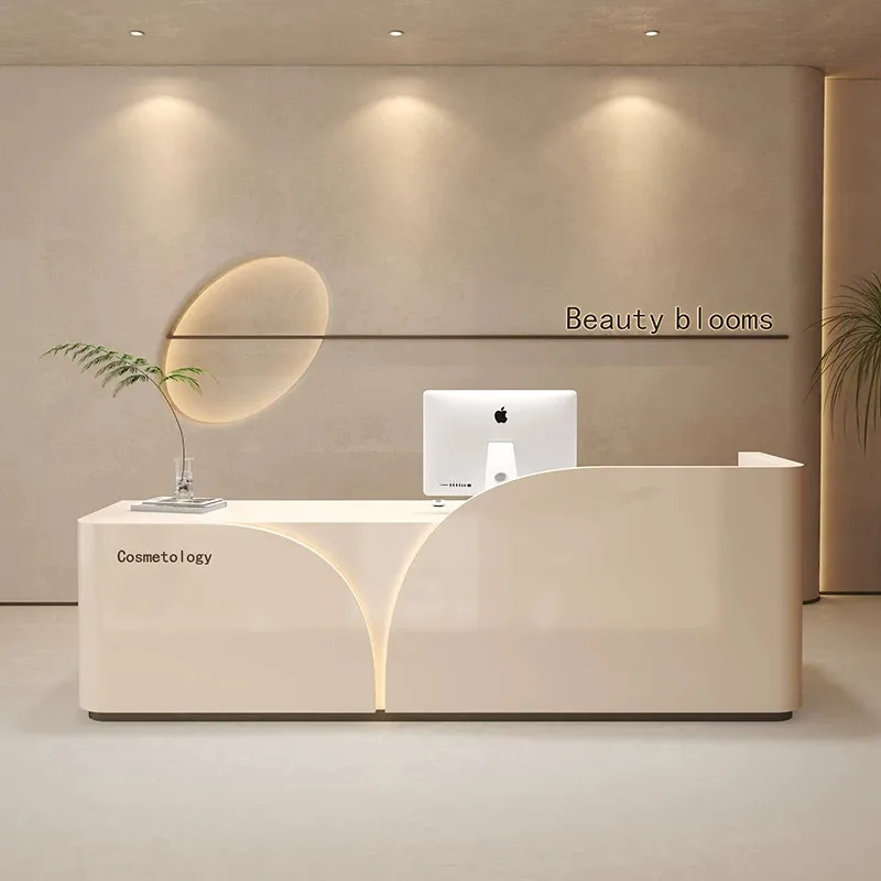 Beauty salon checkout page Clothing store Simple cream wind paint bar counter High-end dental clinic Reception desk