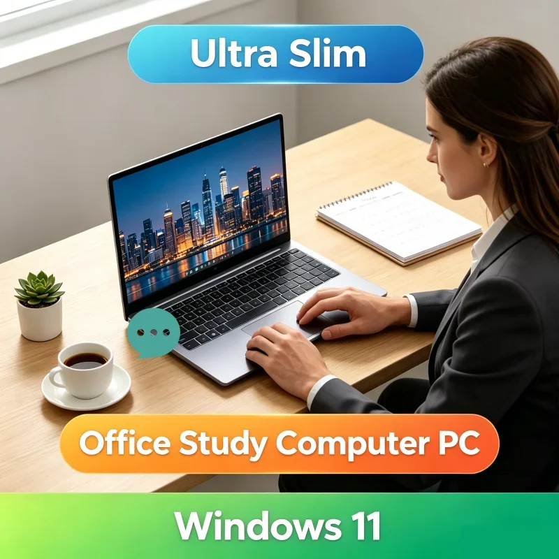 Ноутбук 14.1 дюймов, Windows 11, премиум-класс, бизнес-ноутбук, ультратонкий, 16 ГБ/32 ГБ DDR4, 2 ТБ SSD, портативный, для офиса и учебы, Intel N95