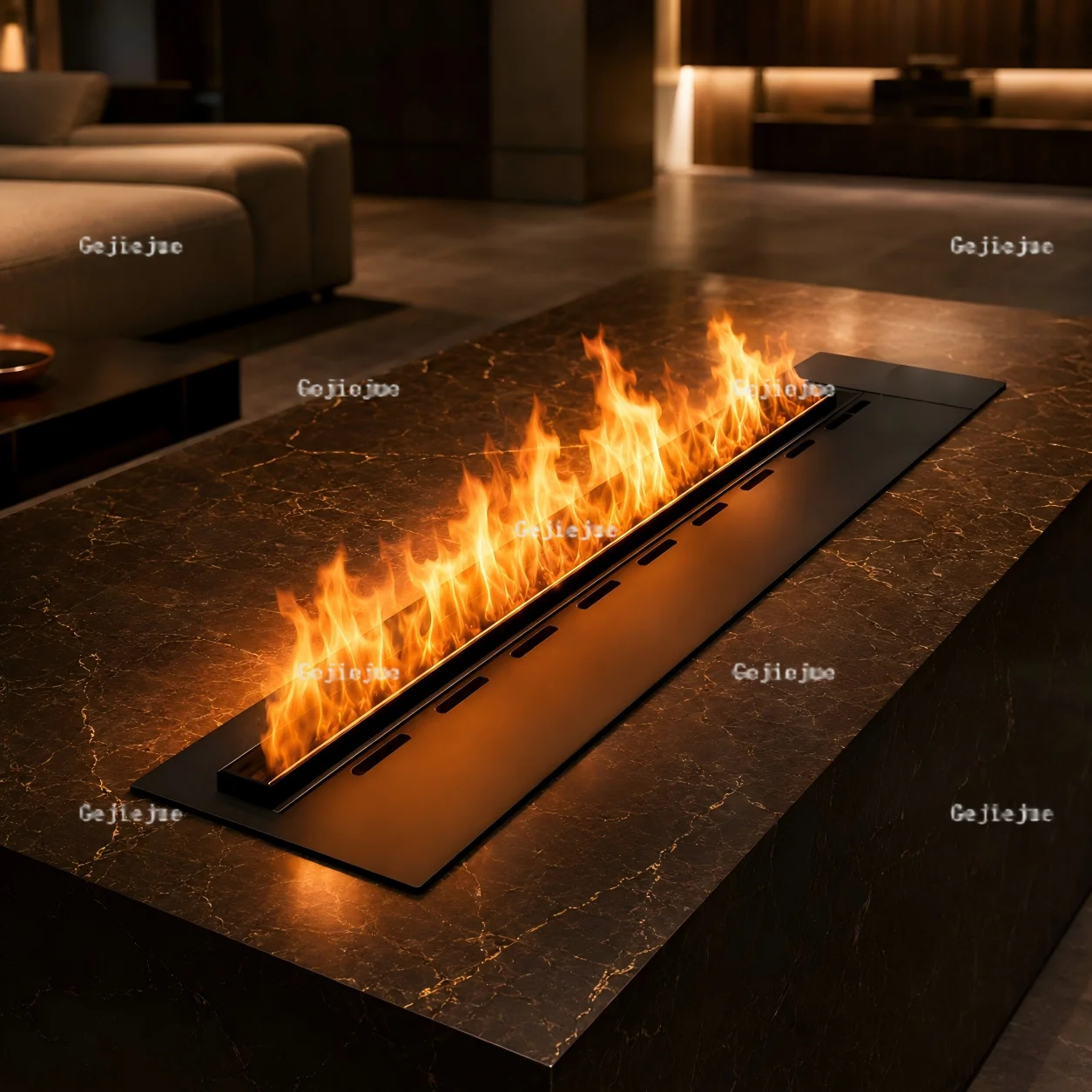 Luxury Artificial Flame Fireplace Hospitality Steam Fireplace Insert with Ambient LED Flame for Resort, Spa and Reception Area