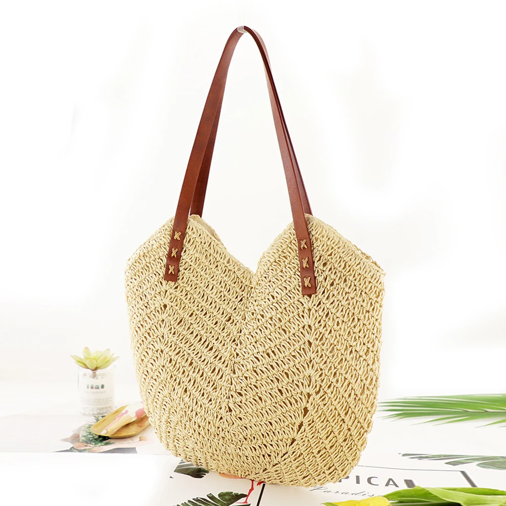 

Beach Bags Fashion Ladies Woven Bag Summer Handmade Elegant Casual Tote Purses