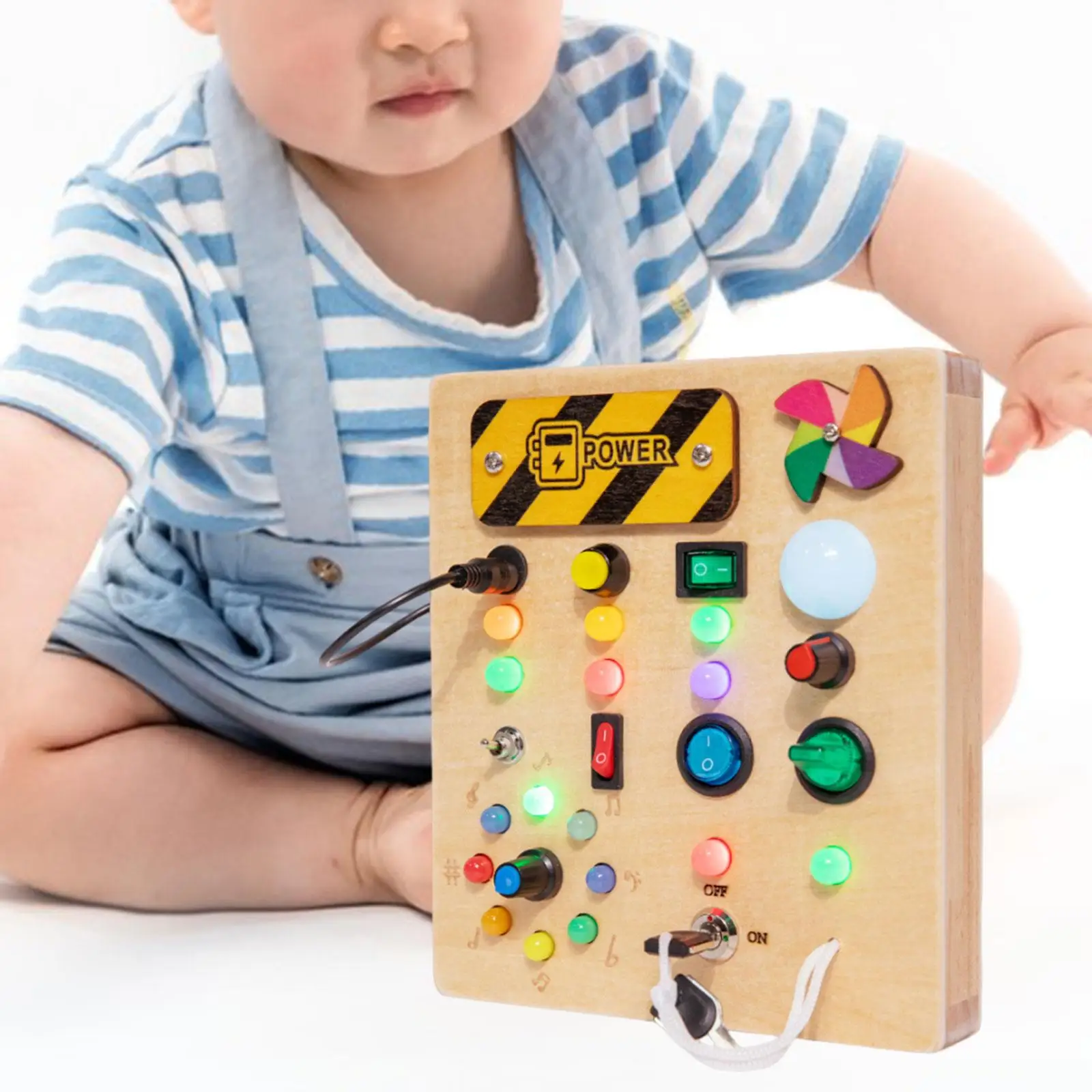 Lights Switch Busy Board Montessori Toy Kids Activity Sensory Board Toy