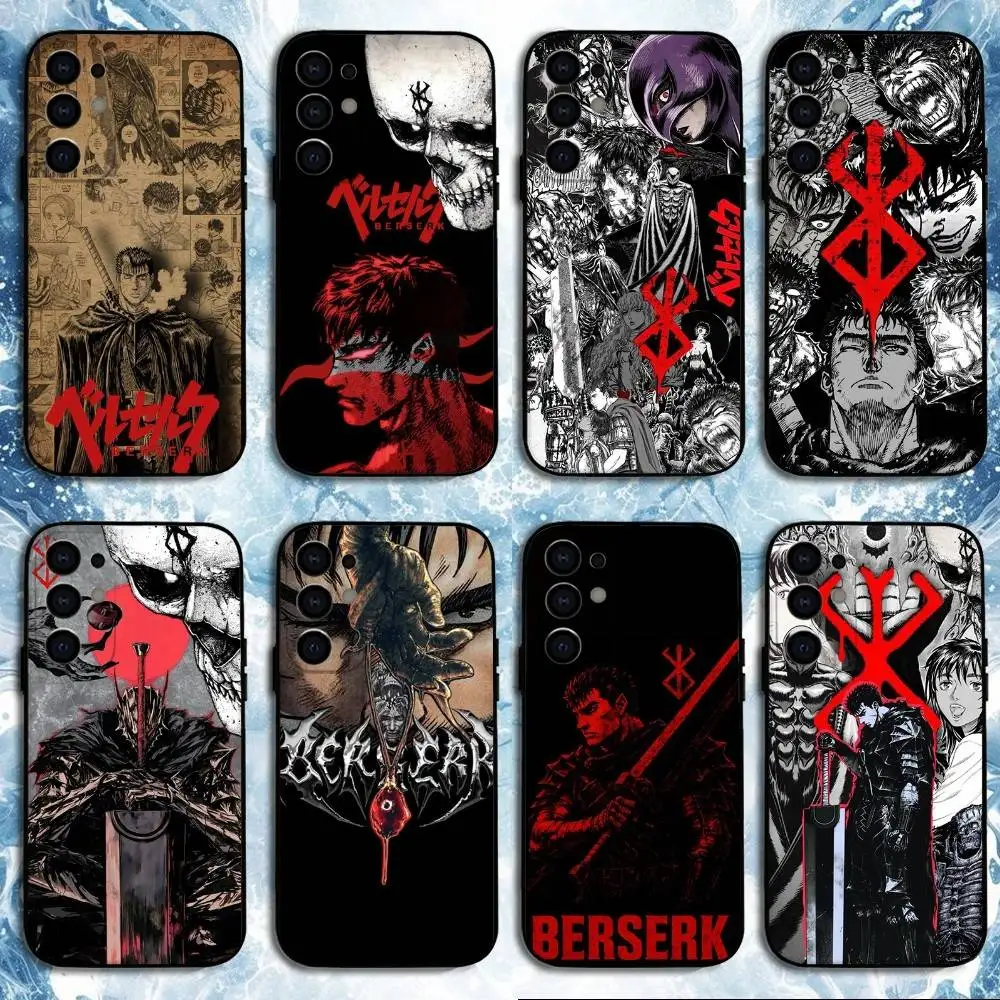 

Classic Anime Berserk Guts Phone Case For Samsung S25,S24,S23,S22,S21,S20,Plus,Fe,Lite,Others Black Cover