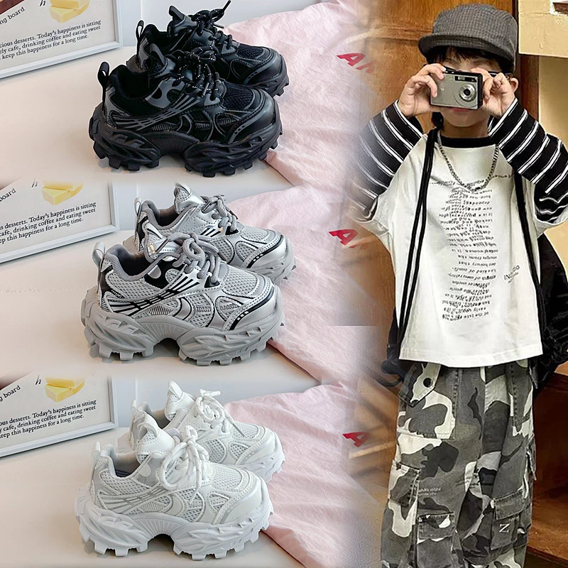 

Fashion Korean-style New Thick Bottom Children Sneakers Boys Girls High Quality Outdoor Walking Running Trainers Kids Girl Shoes