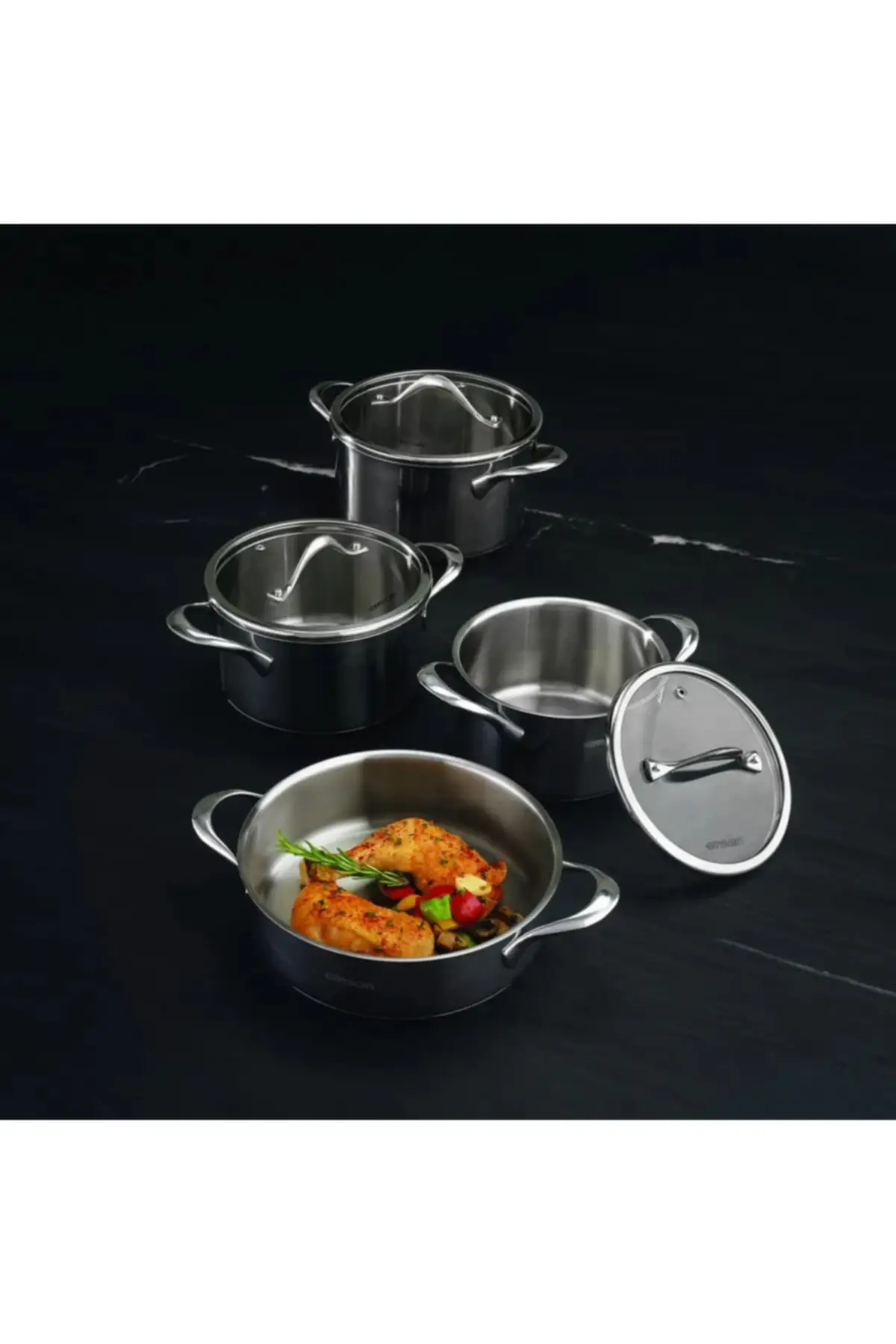 

DOLBOVI Yakamoz induction based 8 piece stainless steel Cookware Set Cookware Set Cookware Set