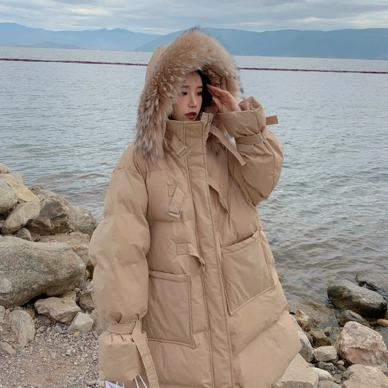 Winter Mid-length Down Padded Jacket Women's New Padded Jacket Jacket Design Sense Thickened Warm Bread Jacket