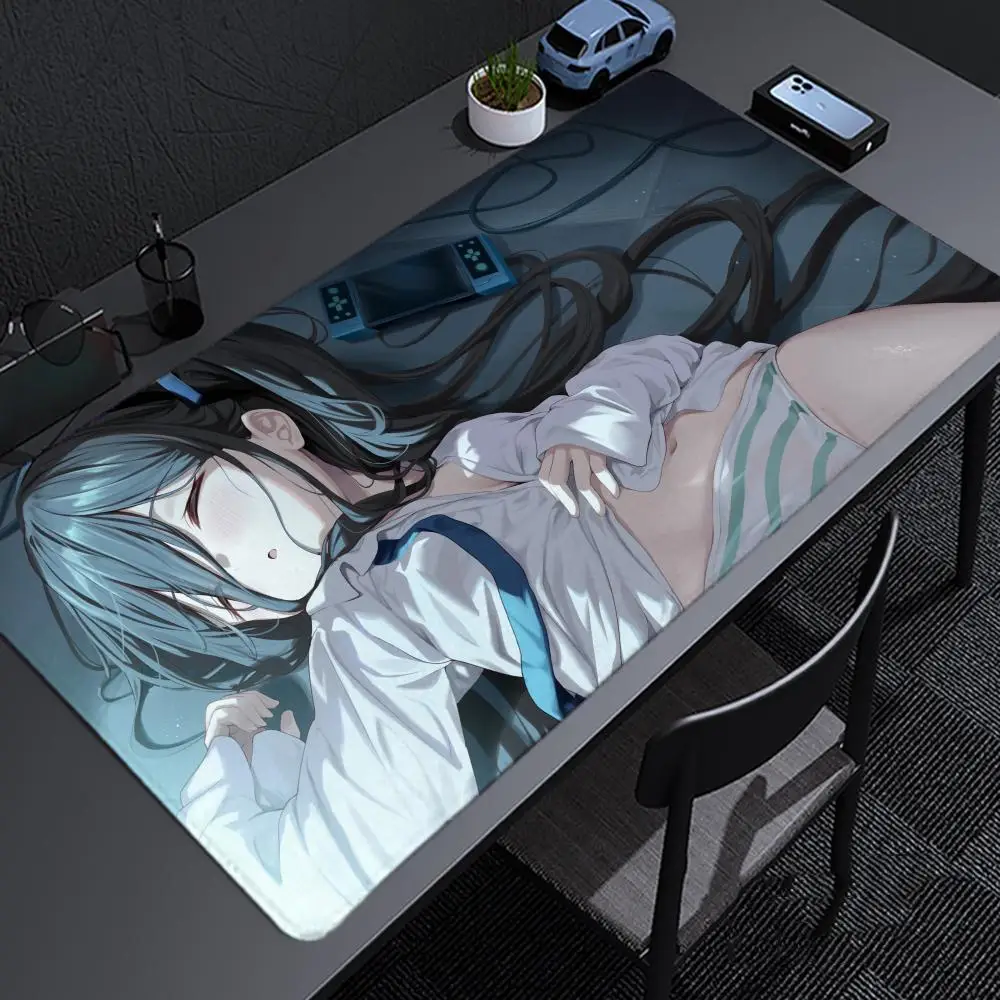 Tendou arisu azul arquivo anime sexy menina mousepad grande gaming mouse pad lockedge engrossado teclado de computador mesa tapete