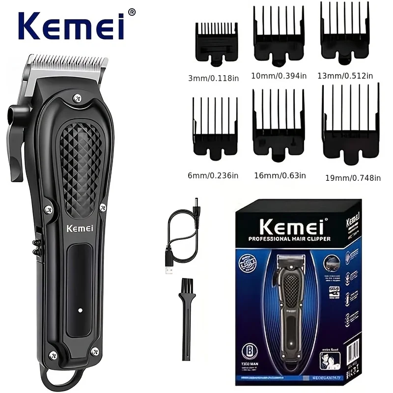 

KM-1071 Профессиональные машинки для стрижки волос из углеродистой стали, электрический триммер для волос, перезаряжаемый парикмахерский универсальный машинка для стрижки с серийным автобусом