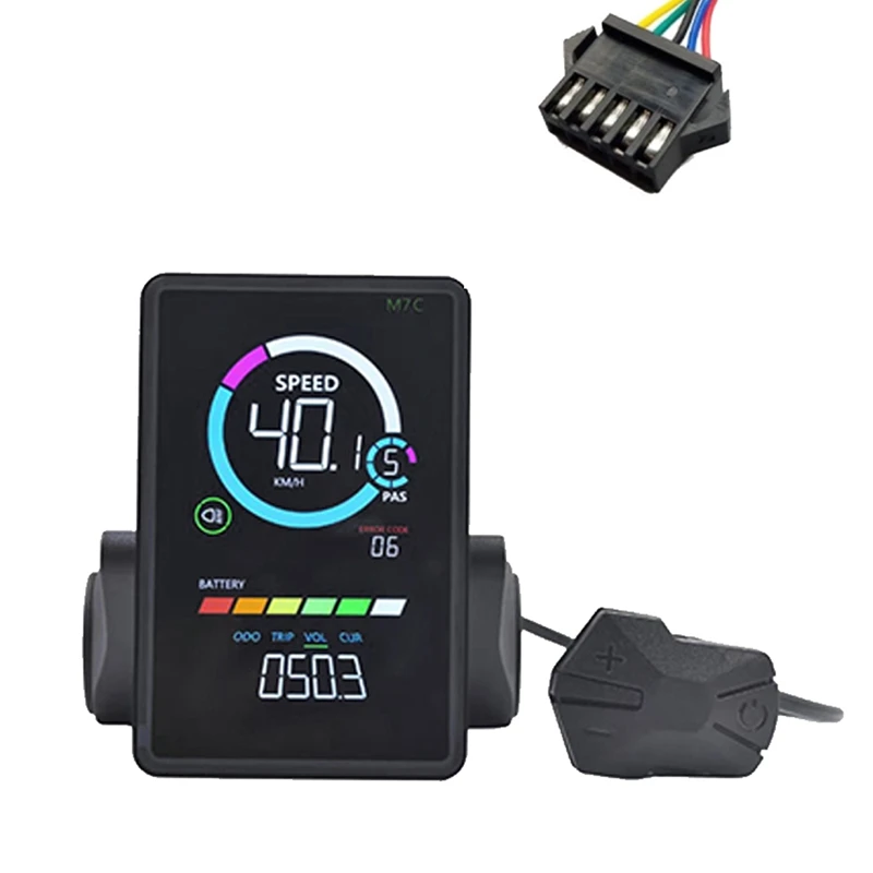 

M7C-2 Electric Bike LCD Display Meter 24V 36V 48V 60V E Scooter LCD Panel With USB For Mountain Electric Bike SM