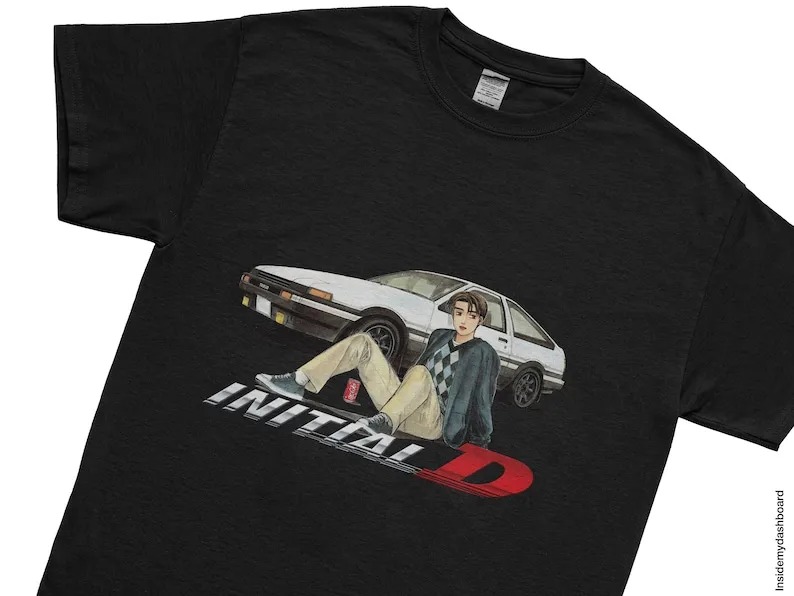 Initial D Takumi Logo T-Shirt, Itsuki, AE86, Hachi-Roku, JDM Anime Drift Racing Tee