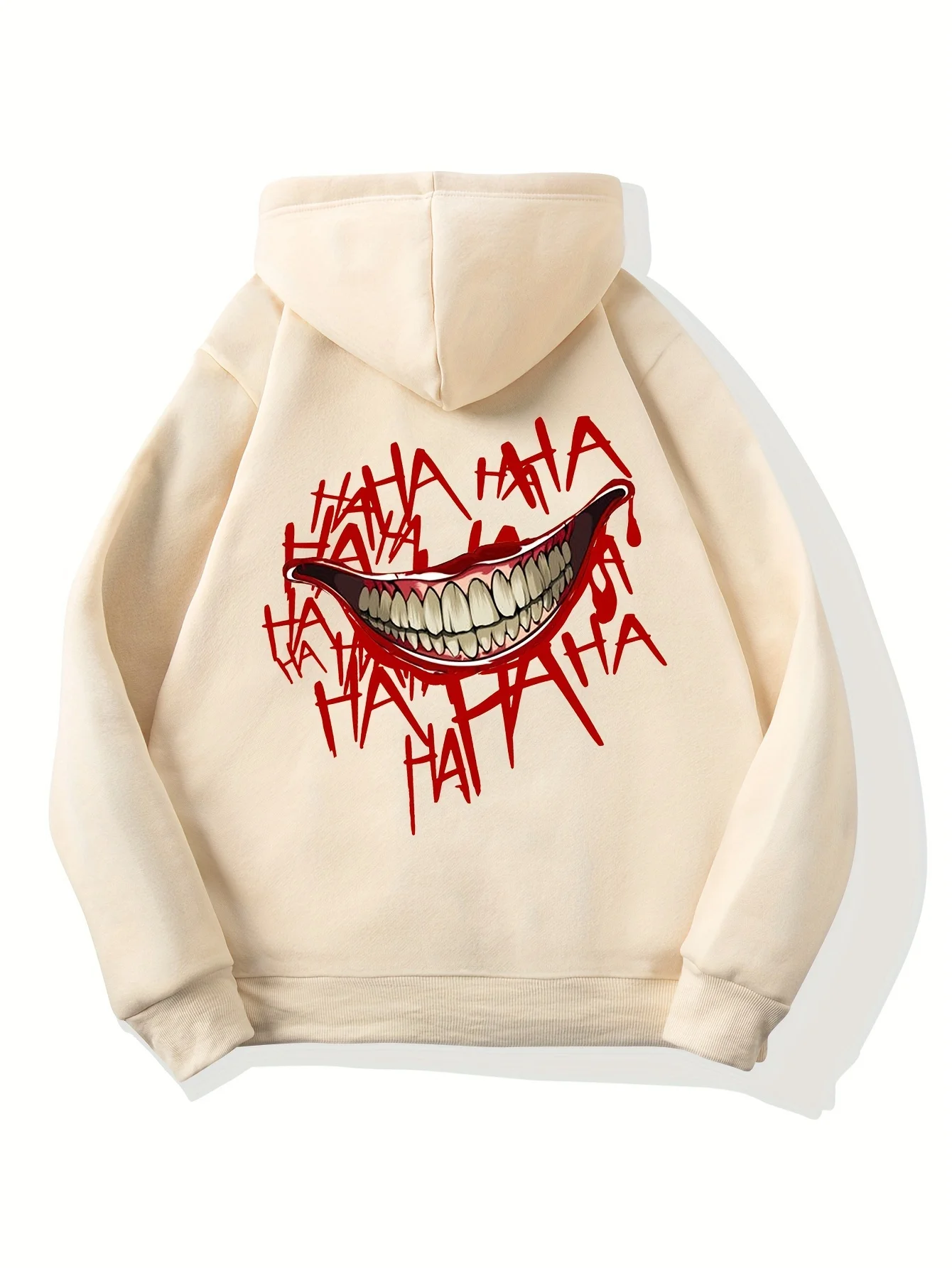 Evil Clown Smile Printed Hoodies Casual Street Women Sweatshirts Comfortable Fleece Pullover Crewneck Loose Female Tops Clothes