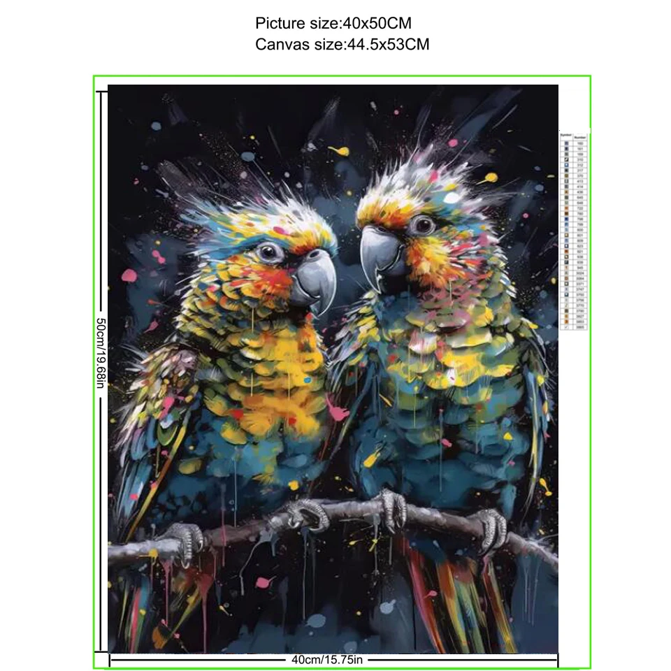 1pc frameless  5D Diy Diamond Painting Graffiti Flamingo Monkey Parrot Gorilla Owl Deer Tiger Full Diamond Mosaic Embroidery Wal