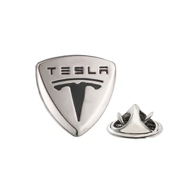 High quality Tesla brooch fashion brand denim clothing hat scarf suit lapel badge pin men's watch brooch