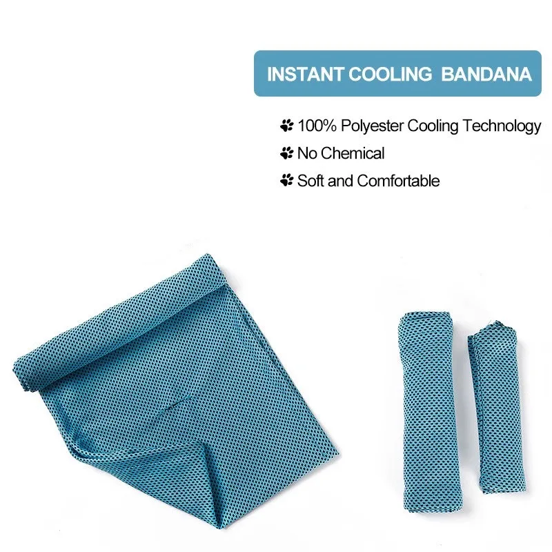 D9 Pet Summer Cooling Ice towel Mesh Breathable Dog Supplies Cat Scarf French Bulldogs Pugs Neck Cover Lightweight Quick Drying