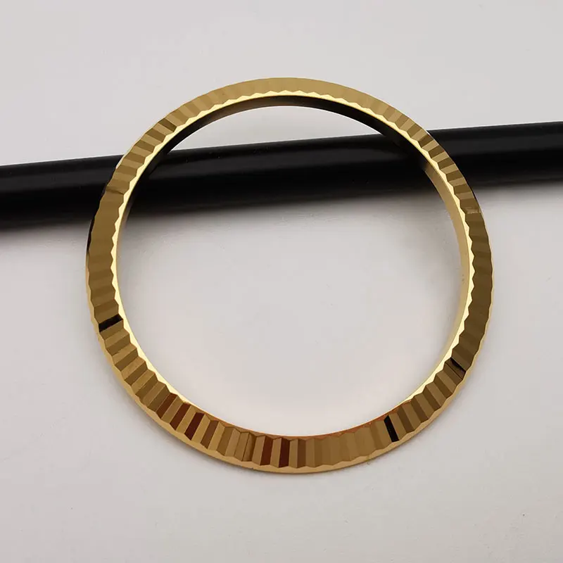 Clean 904L Gold Plated Color Stainless Steel Watch Bezel For 41mm Datejust 126333, Watch parts