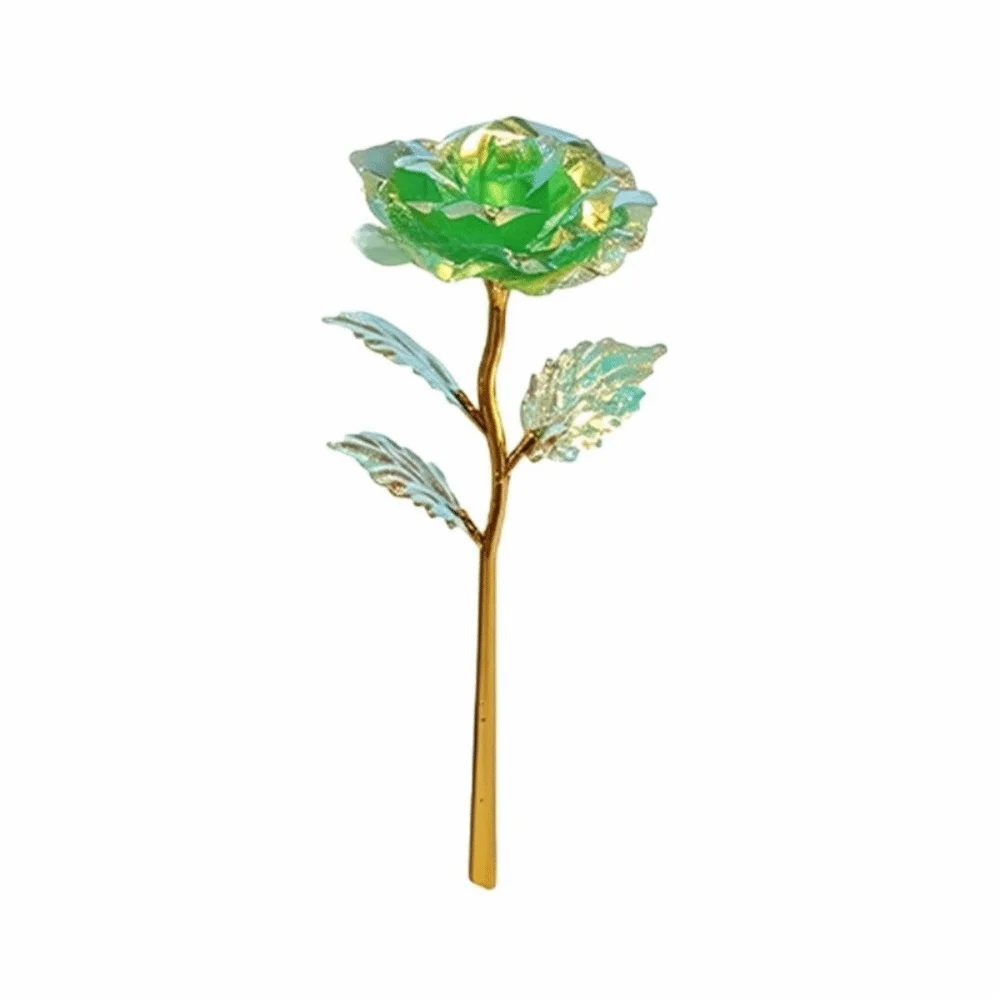 Colorful Gold Foil Rose Flower Fade Resistant Handcrafted Eternal Roses Photography Props Gifts Artificial Crystal Flower
