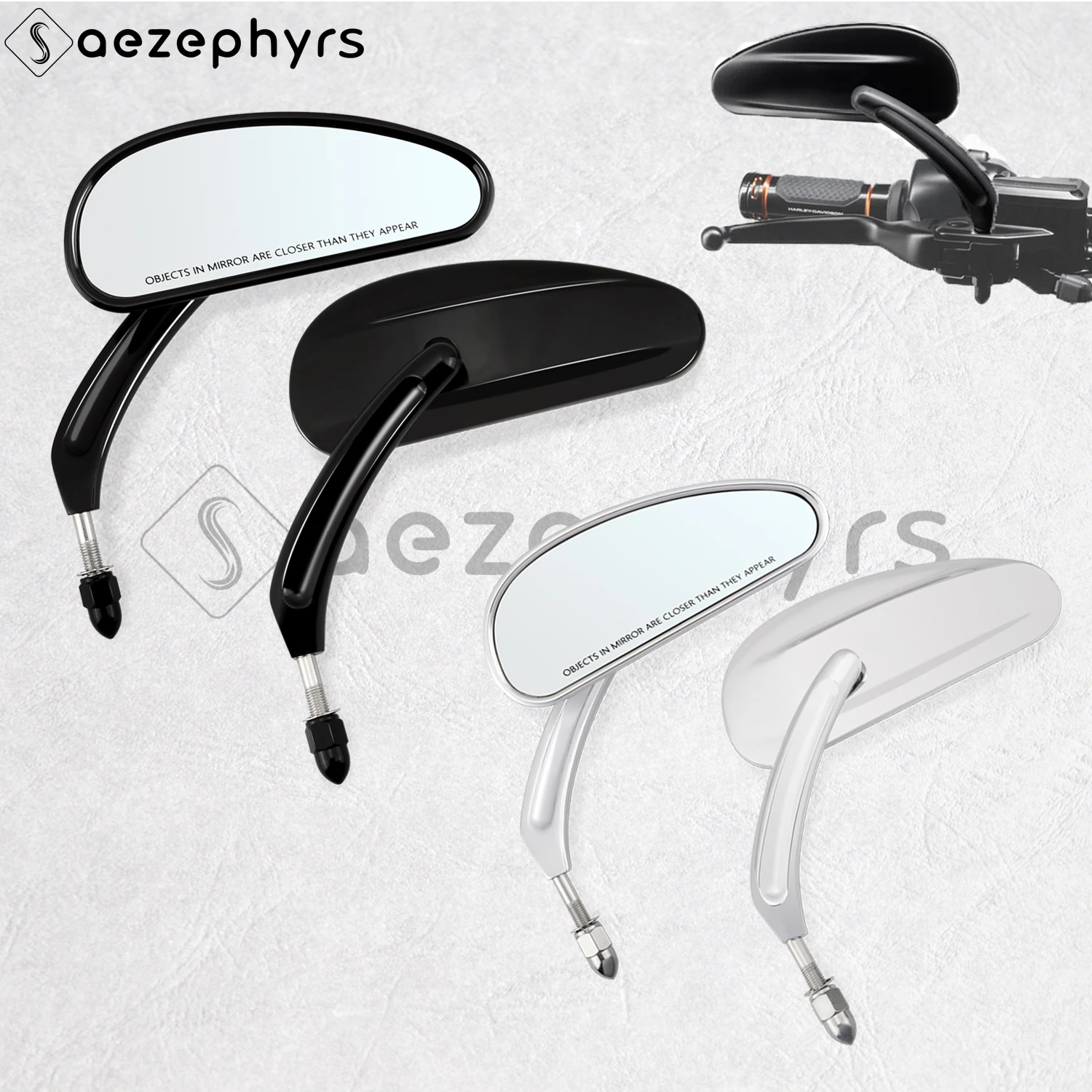 

Motorcycle Universal 5/16" 8mm Rearview Mirror for Harley Davidson Sportster CVO Softail Dyna Electra Glide Road King FLSTF FXDF