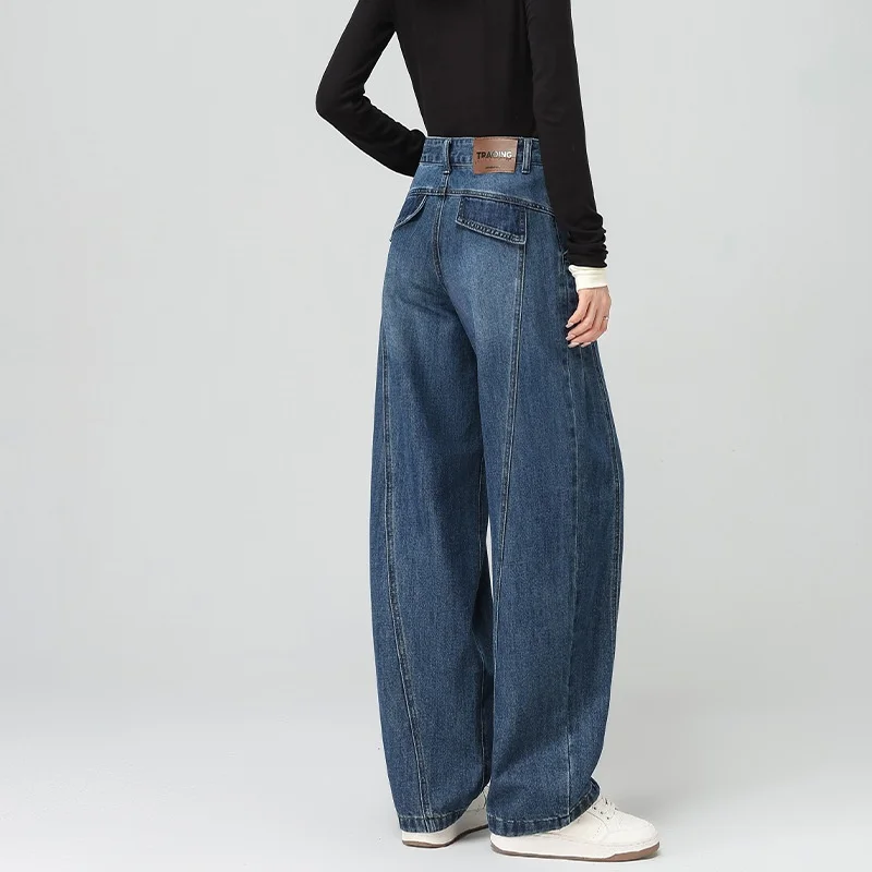 

Soft Wearable Dark-Coloured Slimming Straight-Leg Autumn Wide-Leg Jeans Pear-Shaped Figures