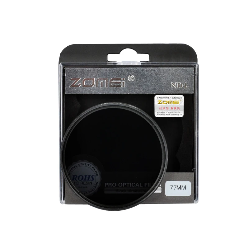 Фильтр нейтральной плотности ZOMEI 52/55/58/62/67/72/77/82 мм ND2 ND4 ND8 для объектива камеры Canon Nikon Sony Pentax