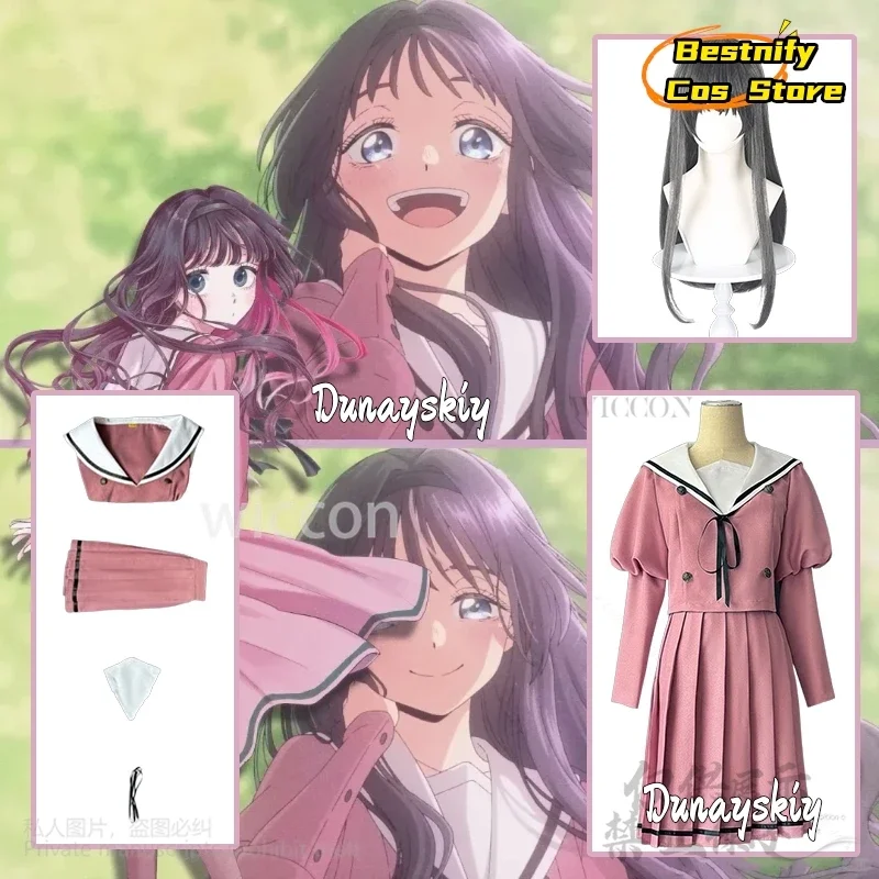 كوسبلاي واجوري كاوروكو كوسبلاي أنيمي جديد زهرة عطرة تزهر مع كرامة يابانية كاواي بنات JK فستان وردي للمدرسة لوليت