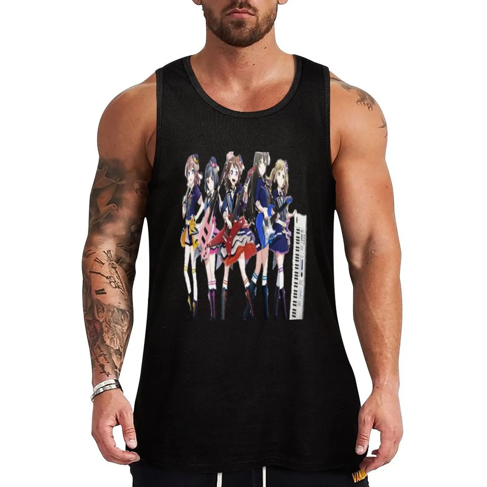 

BanG Dream! Poppin Dream! Tank Top Gym clothes clothes for men summer Vests Men's t-shirt