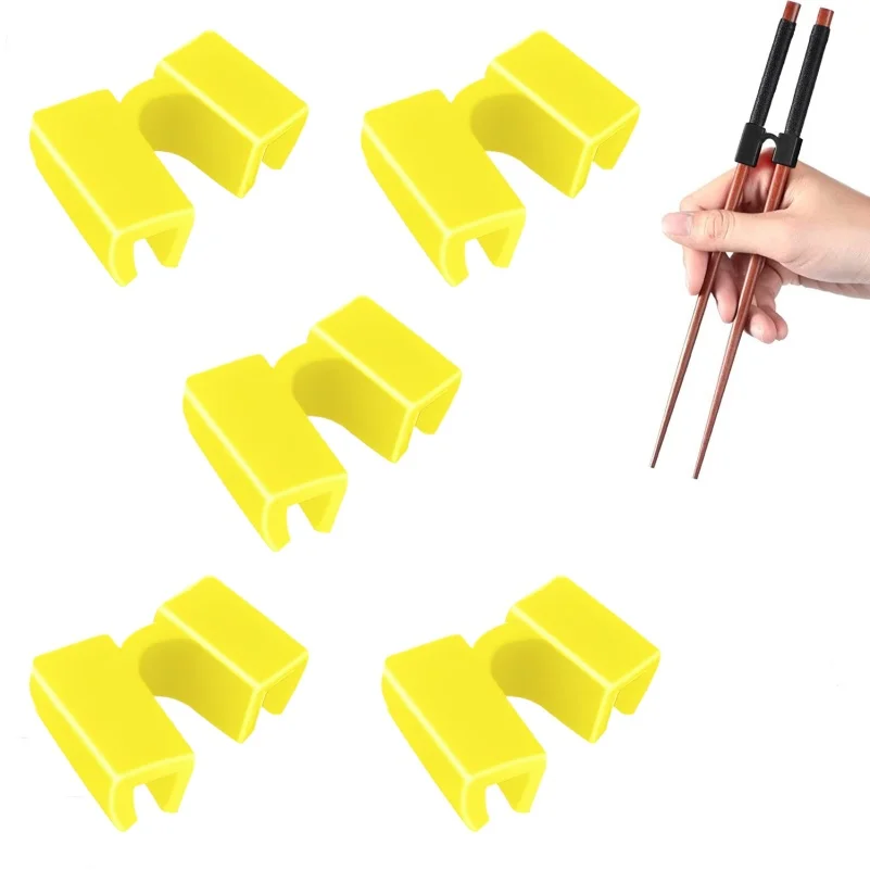 5 Stück wiederverwendbare Essstäbchen-Helfer, Trainings-Essstäbchen-Scharniere, Verbindungsstück, Übungs-Essstäbchen-Helfer für Erwachsene, Kinder, Anfänger, Trainer