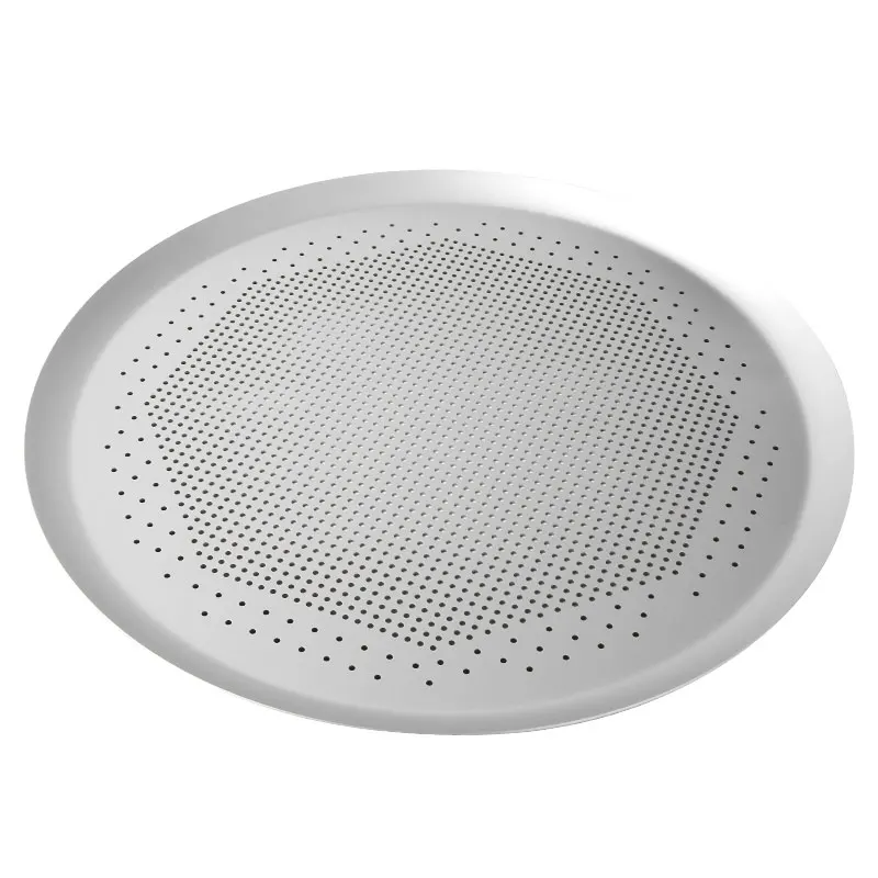 Multi-size 2 pieces Round Perforated Pizza Pan Baking Sheet Food Grade Pizza Crisper Pan Heavy Duty Aluminum Pizza Tray for Oven