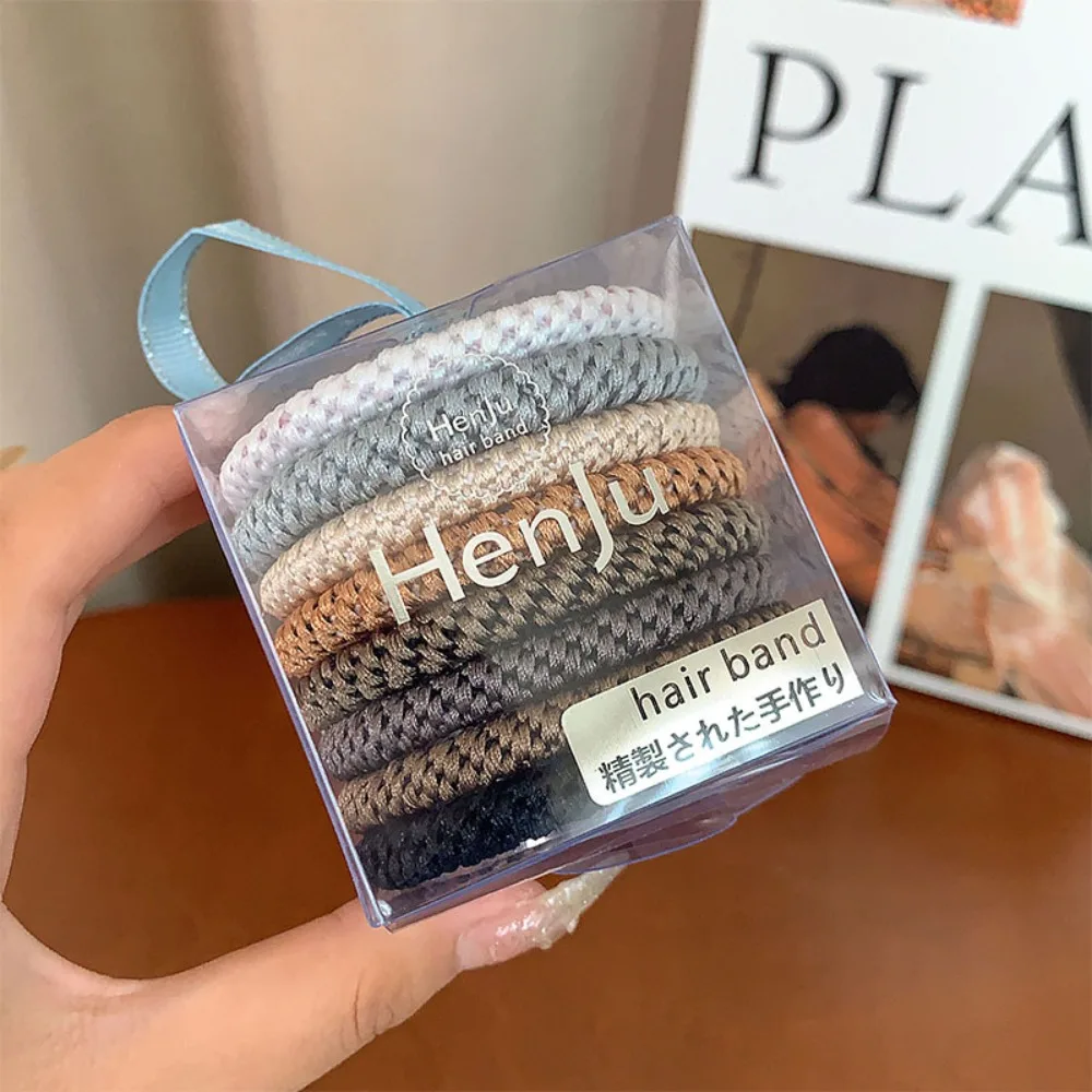 8pcs/Set Hair Tie Basic Hair Rope Set Ponytail Holder Korean Style Rubber Band Hair Accessories Cute Hair Ring