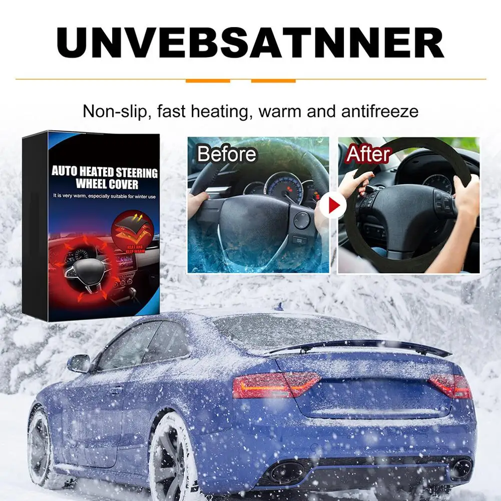 Verwarmde stuurhoes Oplaadbare verwarmde stuurhoezen voor auto\'s 12V stuurhoes