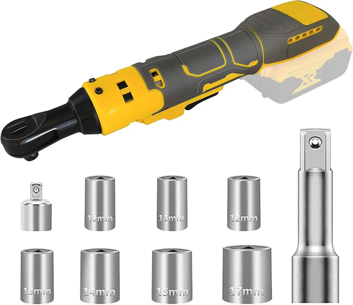 

3/8" Cordless Electric Ratchet Wrench Set, 45 Ft-lbs Torque, Variable Speed, 8 Sockets Included - Tool Only