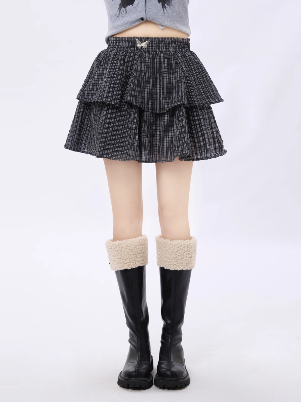 

Модная женская юбка миди А-силуэта в клетку, свободного кроя, с высокой талией, для весны и лета