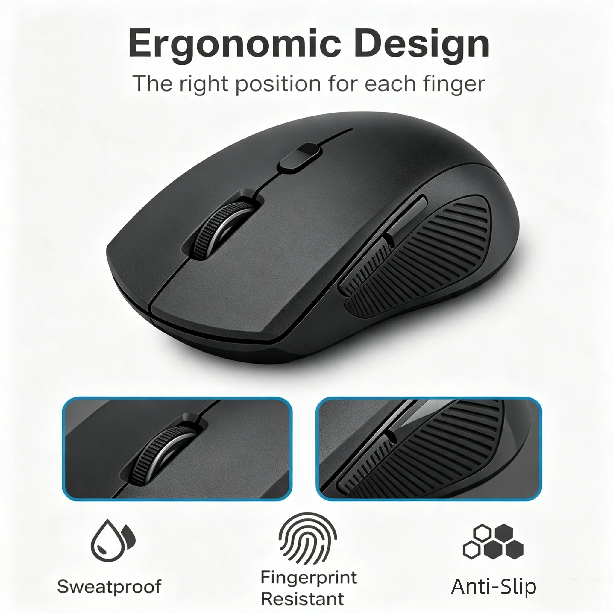 E-YOOSO 1pc 2.4G Single-mode Wireless Mouse Plug and Play Without Driver Office Mouse for Laptop, Desktop and for Mac