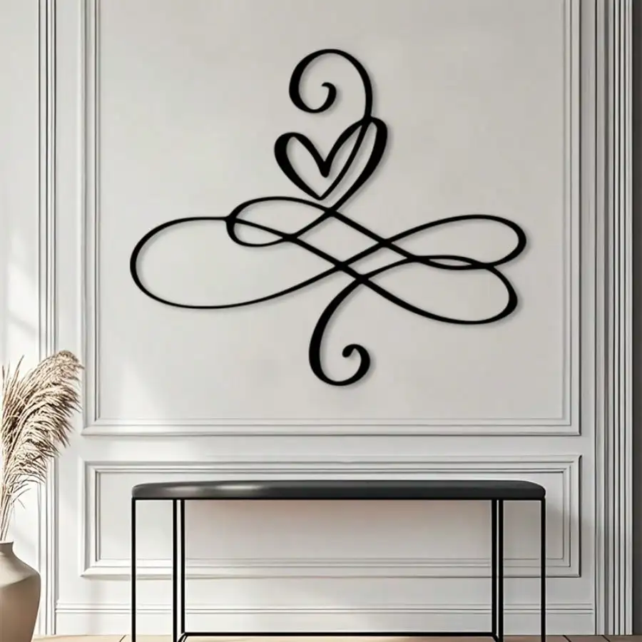 Vintage Infinity Heart Iron Wall Art Rustproof Metal Decor Living Room Bedroom Christmas Halloween New Year Gift Ornament